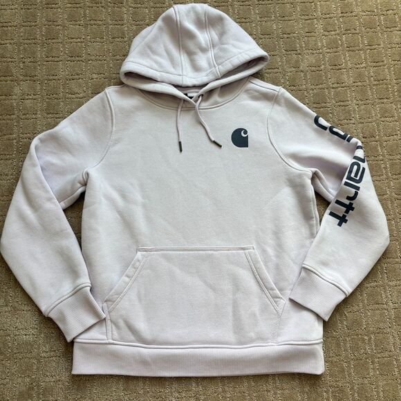Carhartt Relaxed Fit Hoodie Women's Medium Light Purple Casual Comfort Lounge - Picture 2 of 9
